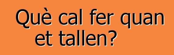 Què cal fer quan et tallen?