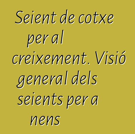 Seient de cotxe per al creixement. Visió general dels seients per a nens