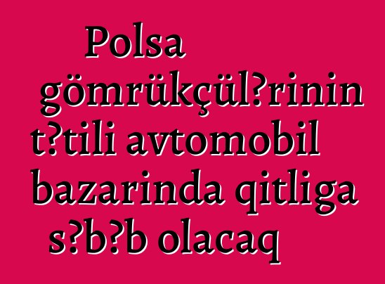 Polşa gömrükçülərinin tətili avtomobil bazarında qıtlığa səbəb olacaq