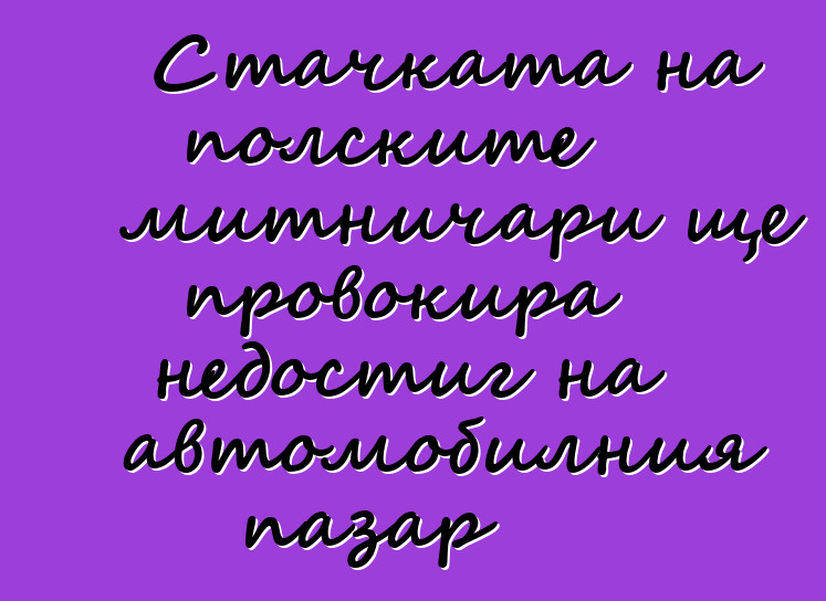 Стачката на полските митничари ще провокира недостиг на автомобилния пазар