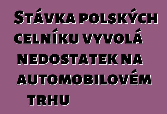 Stávka polských celníků vyvolá nedostatek na automobilovém trhu