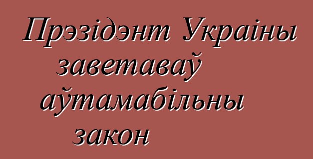 Прэзідэнт Украіны заветаваў аўтамабільны закон