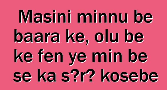 Masini minnu bɛ baara kɛ, olu bɛ kɛ fɛn ye min bɛ se ka sɔrɔ kosɛbɛ