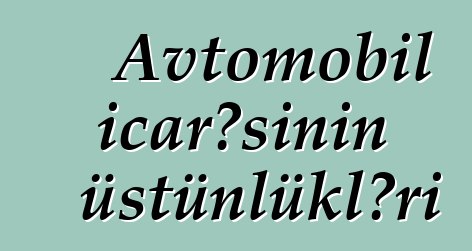 Avtomobil icarəsinin üstünlükləri
