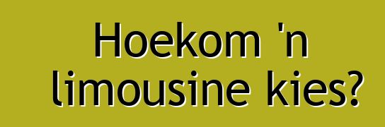 Hoekom 'n limousine kies?