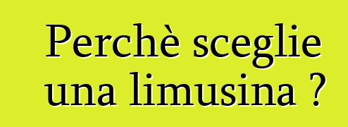 Perchè sceglie una limusina ?