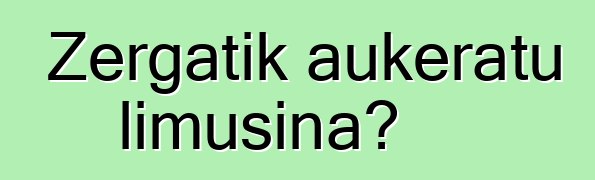Zergatik aukeratu limusina?