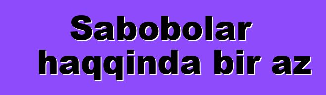 Sabobolar haqqında bir az