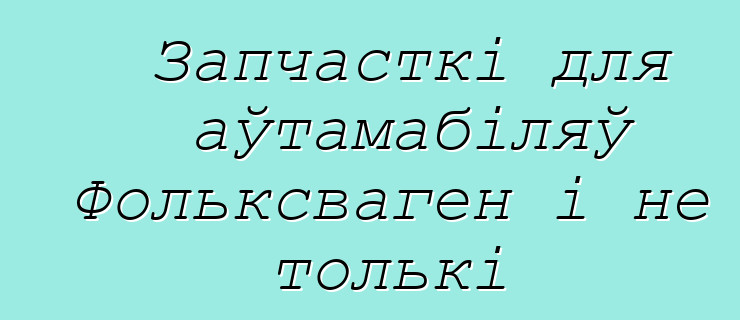 Запчасткі для аўтамабіляў Фольксваген і не толькі