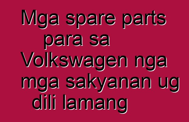Mga spare parts para sa Volkswagen nga mga sakyanan ug dili lamang