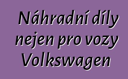 Náhradní díly nejen pro vozy Volkswagen