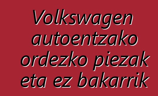 Volkswagen autoentzako ordezko piezak eta ez bakarrik