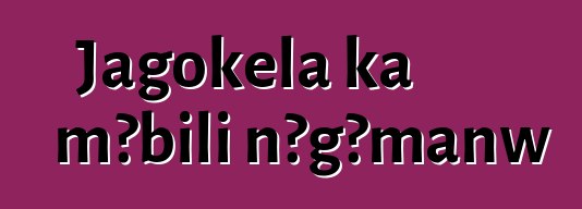 Jagokɛla ka mɔbili nɔgɔmanw