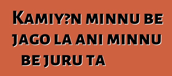 Kamiyɔn minnu bɛ jago la ani minnu bɛ juru ta