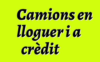 Camions en lloguer i a crèdit