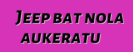 Jeep bat nola aukeratu