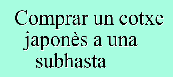 Comprar un cotxe japonès a una subhasta