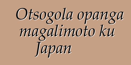 Otsogola opanga magalimoto ku Japan