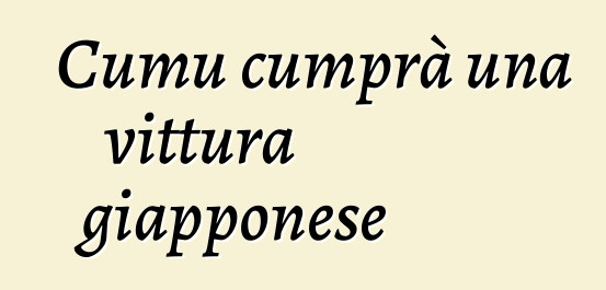 Cumu cumprà una vittura giapponese