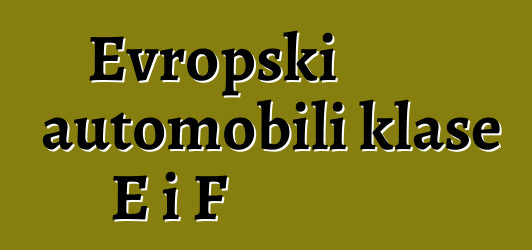Evropski automobili klase E i F