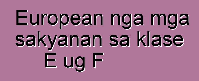 European nga mga sakyanan sa klase E ug F