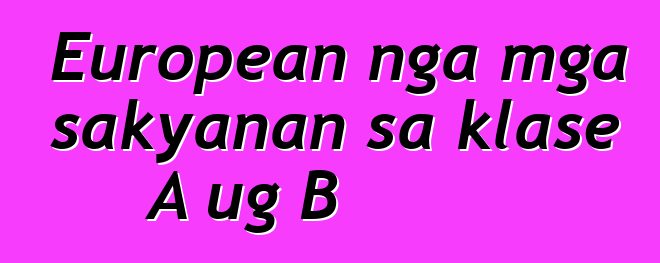 European nga mga sakyanan sa klase A ug B