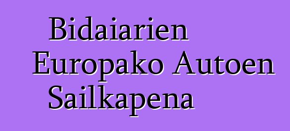 Bidaiarien Europako Autoen Sailkapena