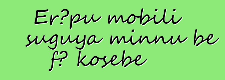 Erɔpu mobili suguya minnu bɛ fɔ kosɛbɛ