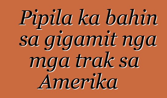Pipila ka bahin sa gigamit nga mga trak sa Amerika