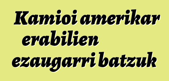 Kamioi amerikar erabilien ezaugarri batzuk