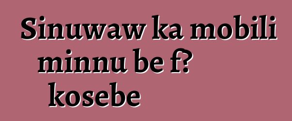 Sinuwaw ka mobili minnu bɛ fɔ kosɛbɛ