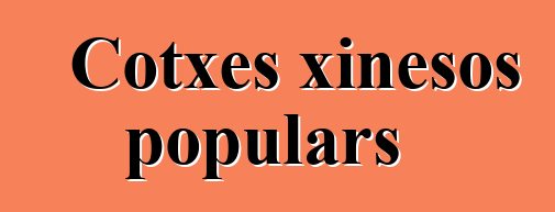 Cotxes xinesos populars