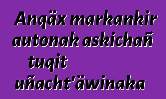Anqäx markankir autonak askichañ tuqit uñacht’äwinaka