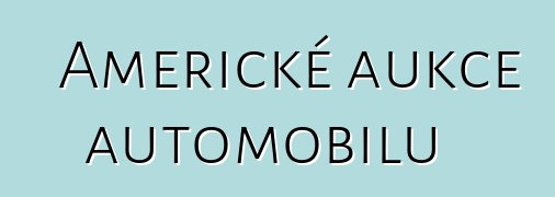 Americké aukce automobilů