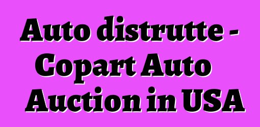 Auto distrutte - Copart Auto Auction in USA