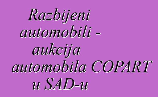 Razbijeni automobili - aukcija automobila COPART u SAD-u