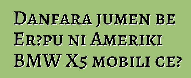 Danfara jumɛn bɛ Erɔpu ni Ameriki BMW X5 mobili cɛ?