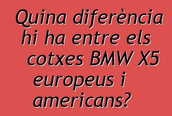 Quina diferència hi ha entre els cotxes BMW X5 europeus i americans?