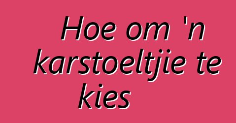 Hoe om 'n karstoeltjie te kies