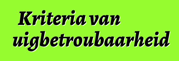 Kriteria van voertuigbetroubaarheid