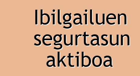 Ibilgailuen segurtasun aktiboa