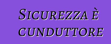 Sicurezza è cunduttore