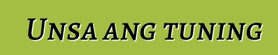 Unsa ang tuning