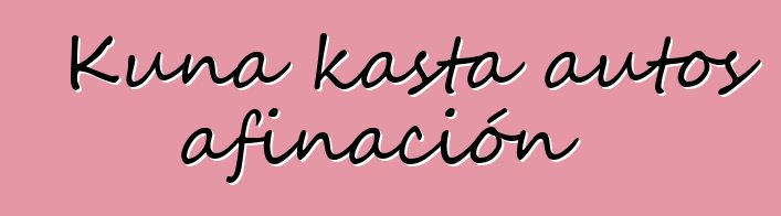 Kuna kasta autos afinación