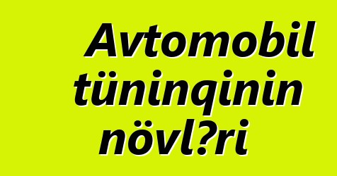 Avtomobil tüninqinin növləri