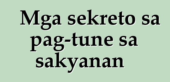 Mga sekreto sa pag-tune sa sakyanan