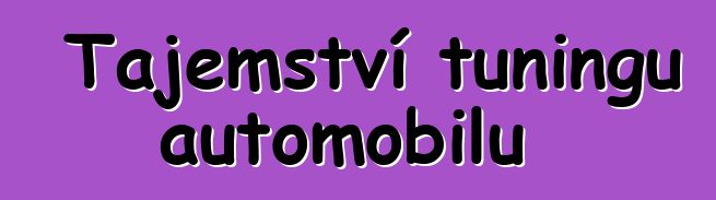 Tajemství tuningu automobilů