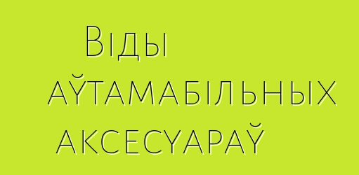 Віды аўтамабільных аксесуараў
