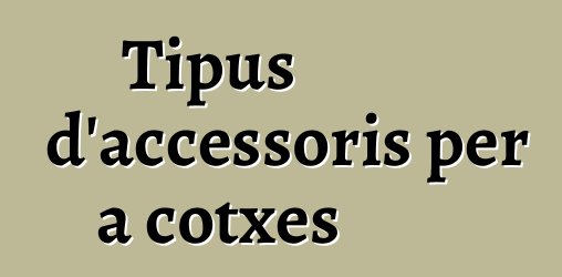 Tipus d'accessoris per a cotxes