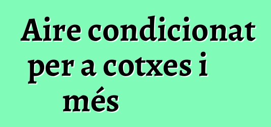 Aire condicionat per a cotxes i més